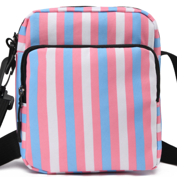 Transgender pride stripe messenger bag