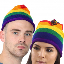 Wickedfun Rainbow Knitted Hat 